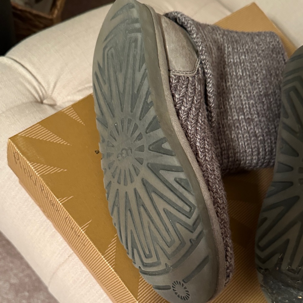 UGG Knit/Suede Button Boots - Gray - Picture 3 of 6